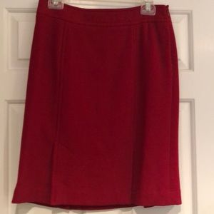 Talbots red four slit skirt